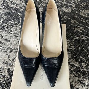 BCBGirls Black Crocodile Pattern Heels